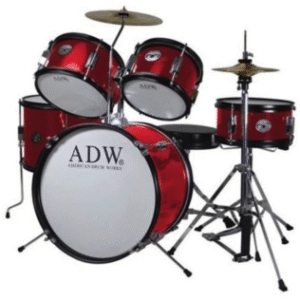 ADW 5 Piece Junior Drum Set - Red